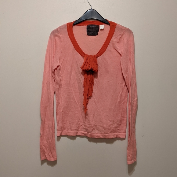 Anthropologie Thin Knit Peach Top - Picture 6 of 6